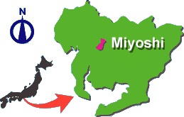 Map showing Miyoshi's location