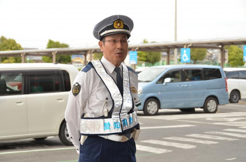豊田警察署交通課の石川さんがあいさつ