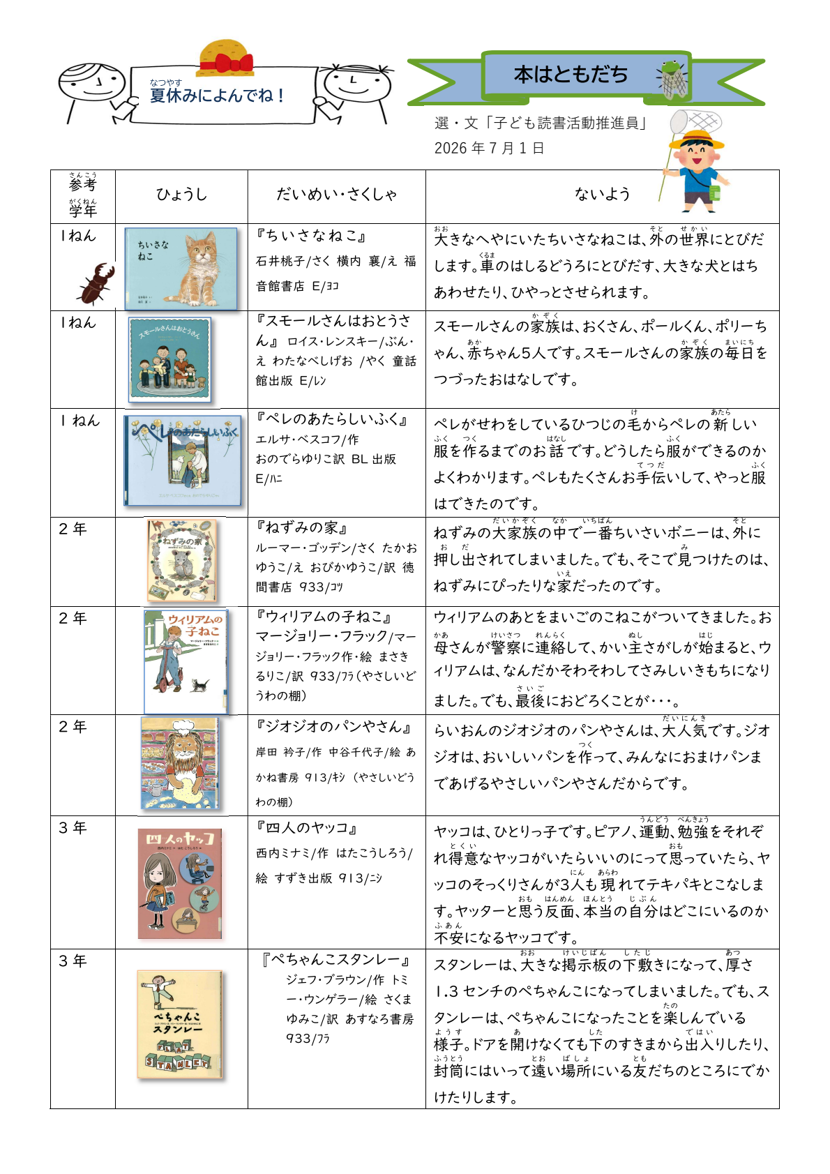 みよし市立中央図書館児童室だより「おはなしのくに第61号」の配布2