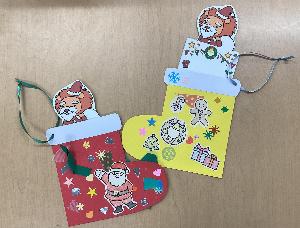 クリスマスのプレゼントブーツ見本の写真