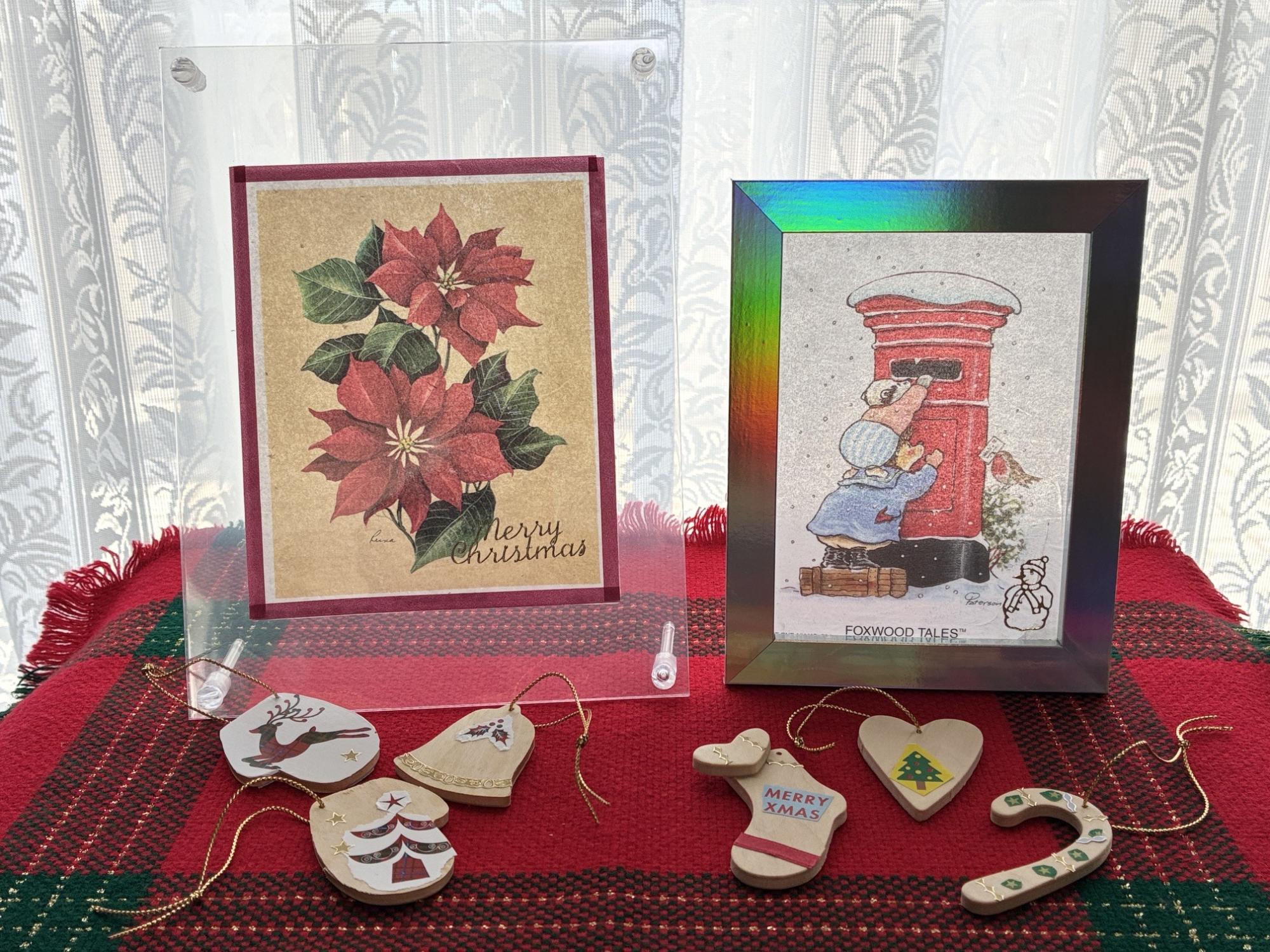 デコパージュのクリスマス飾り作品見本