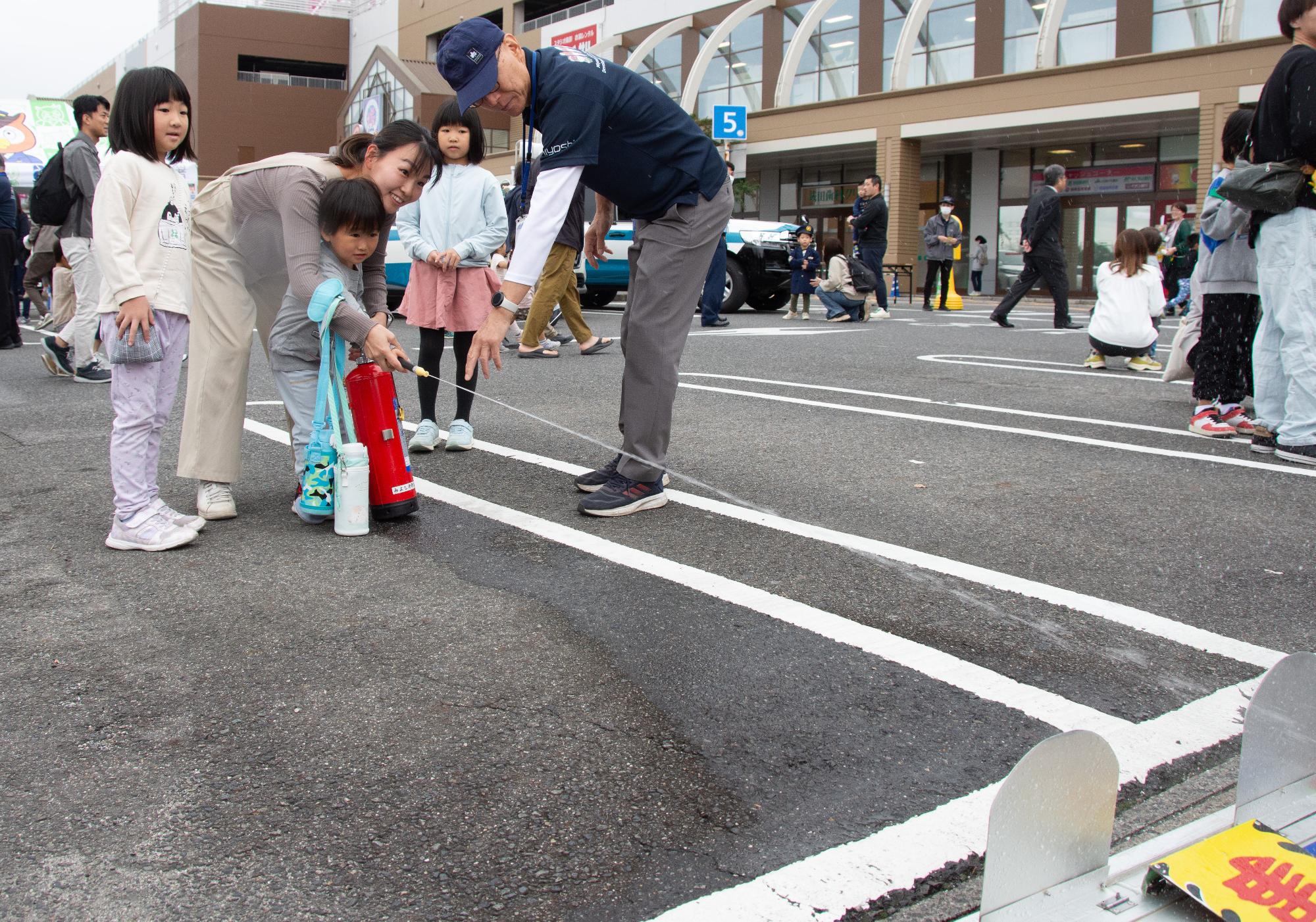 家族で初期消火体験