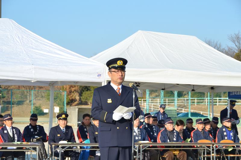 消防団の一層の活躍に期待を寄せる小野田市長