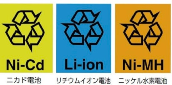 リチウムイオン電池等のリサイクルマーク