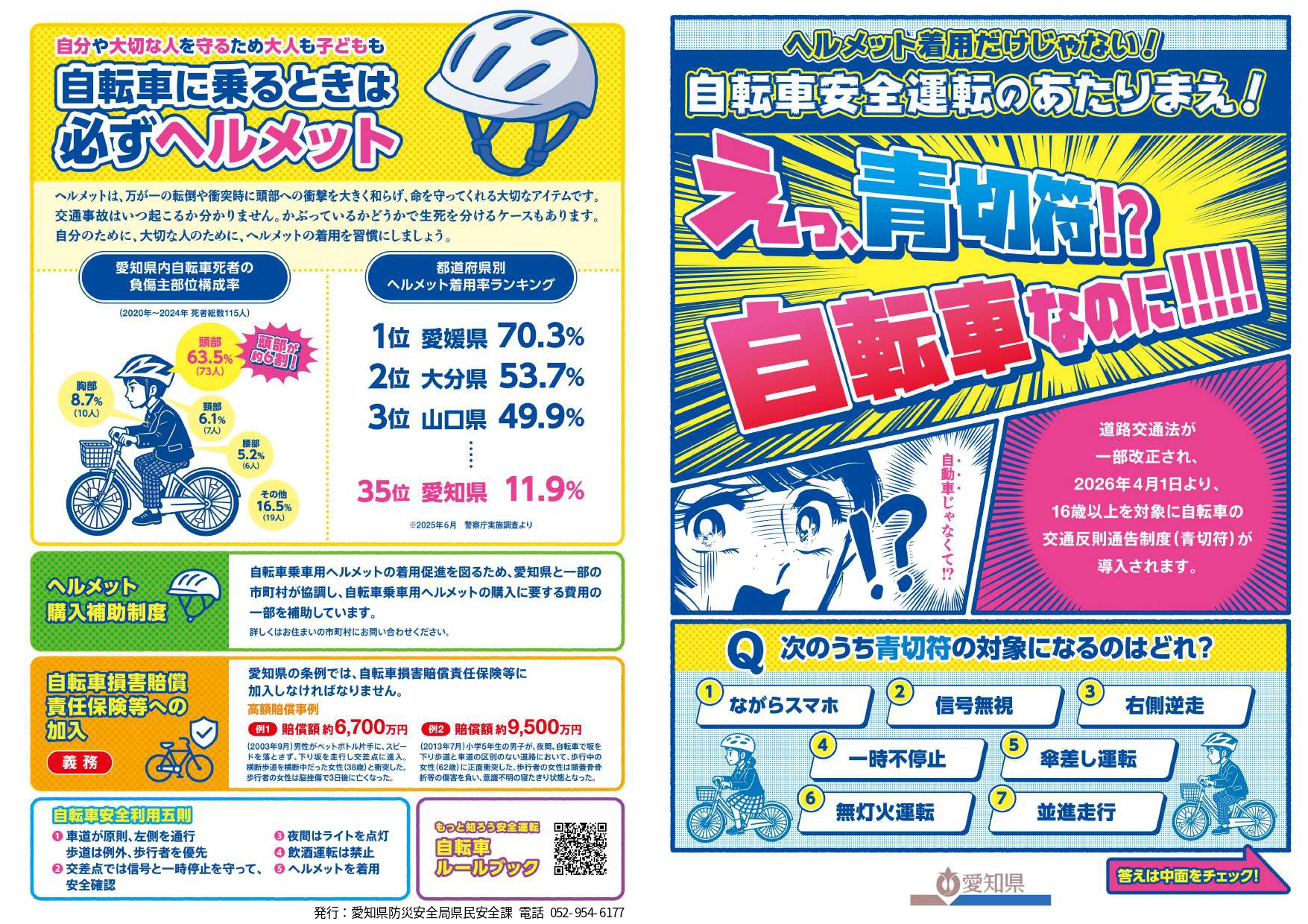 自転車の交通反則通告制度（青切符）に関するルールブック「自転車安全運転のあたりまえ！」1