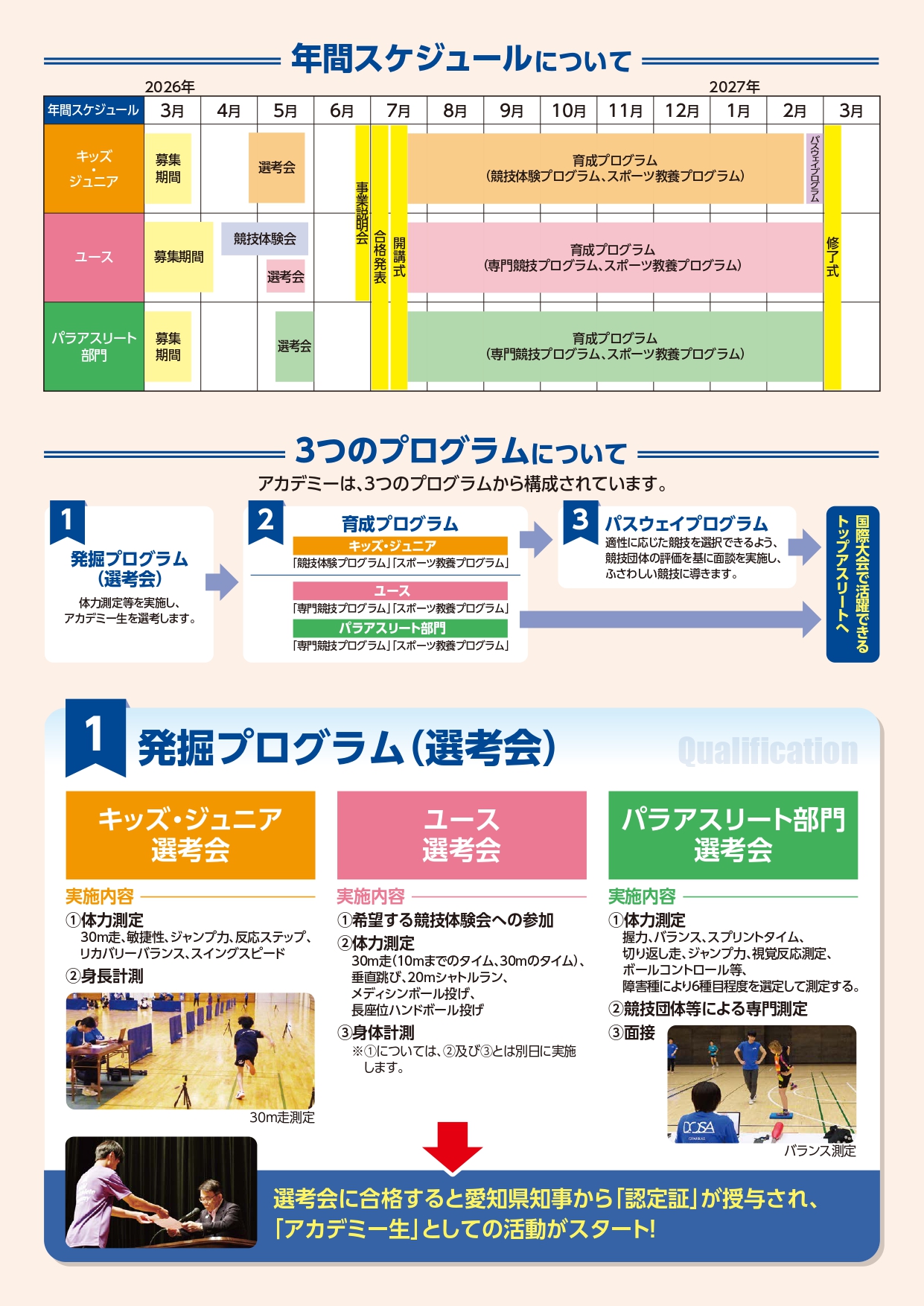あいちトップアスリートアカデミー2026年度参加者募集2