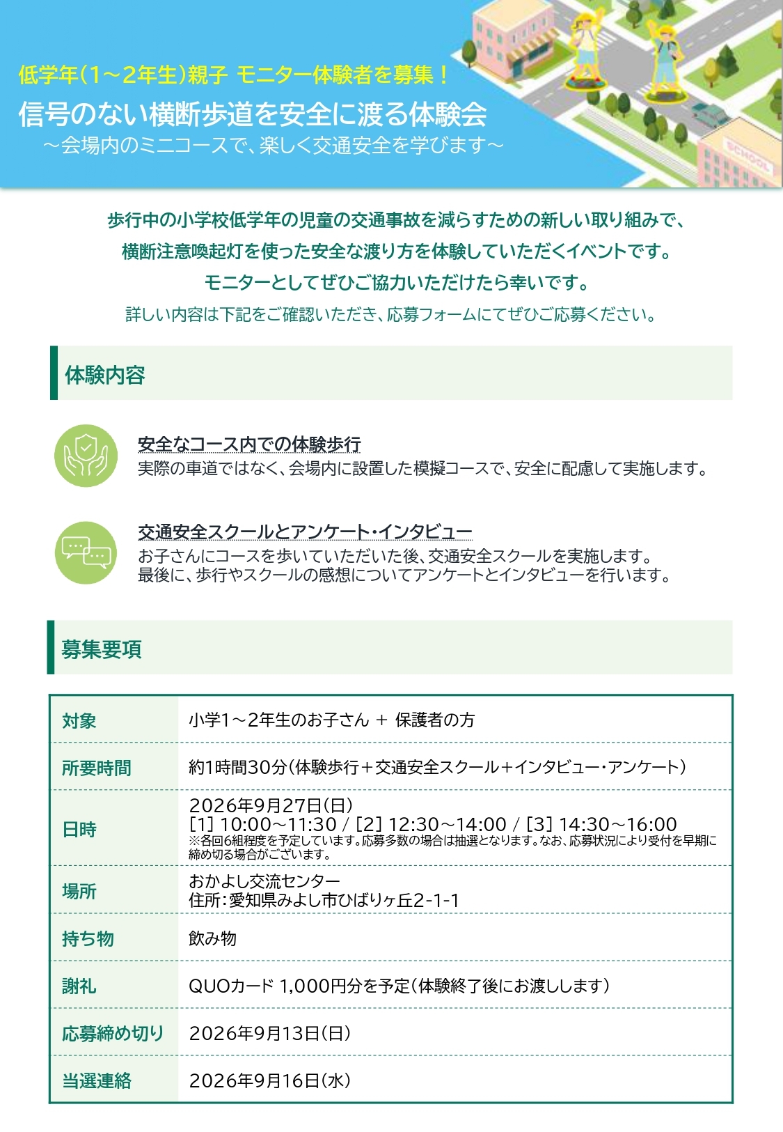 信号のない横断歩道を安全に渡る体験会1